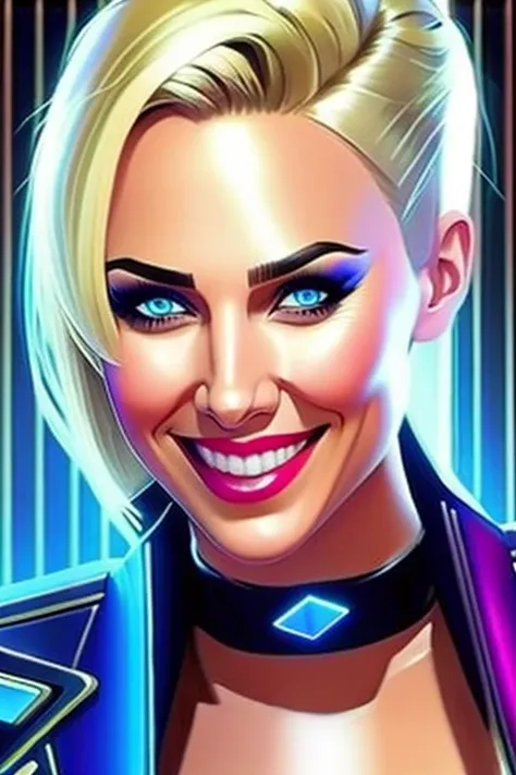 agente secreto, beautfull woman, sexly, expert, Gadot, cyberpunk style executive outfit, smiling, blue colored eyes, blond, seductiv