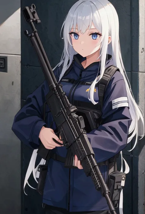 1girl、ak-47、
akm、
kalashnikov_rifle
assault_rifle
holding_gun