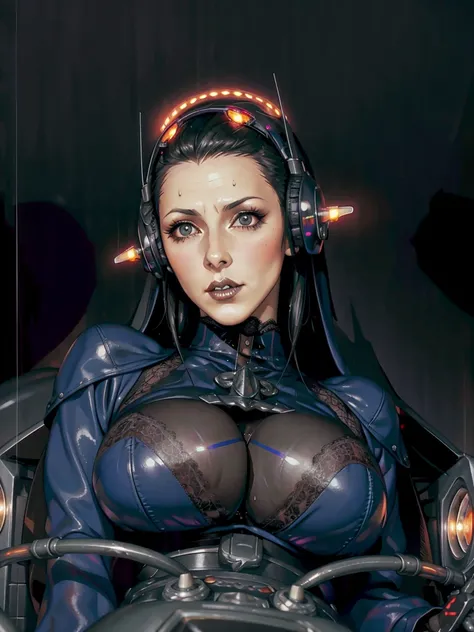 (((gothic vampire piloting) in gothic spacecraft)), (((retro anime))), ((from below)), ((120 fov)), ((((gothic)) control panels)), (((mature))), (((gothic))), (iridescent) bodysuit, ((((lace accessories)))), ((pilot seat)), ((((lying back)) pose)), (((eleg...