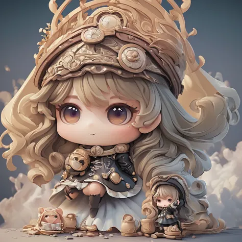 (((masterpiece､highest quality､high resolution､super detailed description､)))､(chibi character&#39;s daughter:1.6)、3 heads､white...