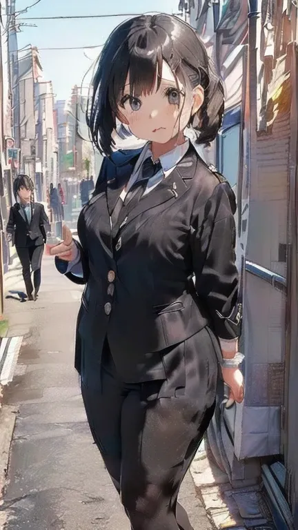 (must be follow these prompts:2.2),masterpiece,best quality,extremely detailed,(in her clothing:3.0),(in her formal styled business suit clothing:2.6),(adorable expression:2.5),(usual face:2.2),(displayed one girl on single picture:2.4),(black hair:2.1),(A...