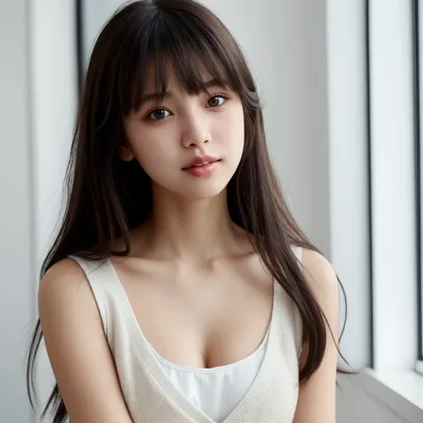 1girl,3d,artist name,blurry,blurry background,blurry foreground,bokeh,breasts,brown eyes,black hair,chromatic aberration,collarbone,depth of field,lens flare,lips,looking at viewer,motion blur,closing mouth,indoors,photo background,piercing,realistic,long ...