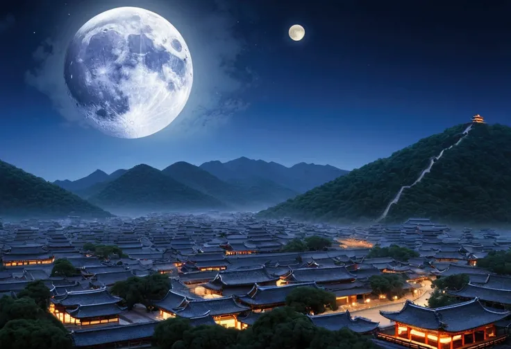 Ancient City、landscape、No people、The moon is out、Western