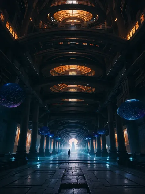 Best Quality，8k，Huge underground city，Underground Labyrinth，Anime Art，mysterious，Super huge structure，Super huge torii，Multidimensional，A world beyond imagination，High Dimension，Fantasy，Different space，Nature，romantic，A world beyond imagination，Dream world...