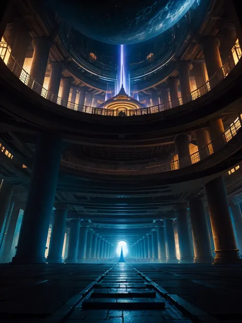 Best Quality，8k，Huge underground city，Underground Labyrinth，Anime Art，mysterious，Super huge structure，Super huge torii，Multidimensional，A world beyond imagination，High Dimension，Fantasy，Different space，Nature，romantic，A world beyond imagination，Dream world...