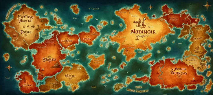 Fantasy World Map, high quality, Better Quality