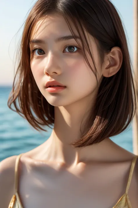 One Girl，(1人のとてもcute女の子:1.3)，masterpiece，Highest quality，High resolution，From below，Low - Angle，Photorealistic，RAW Photos，Ray Tracing，Physically Based Rendering，beautiful girl，(15 years old:1.3)，cute，Big eyes，(detailed pupils:1.2)，(The face is facing strai...