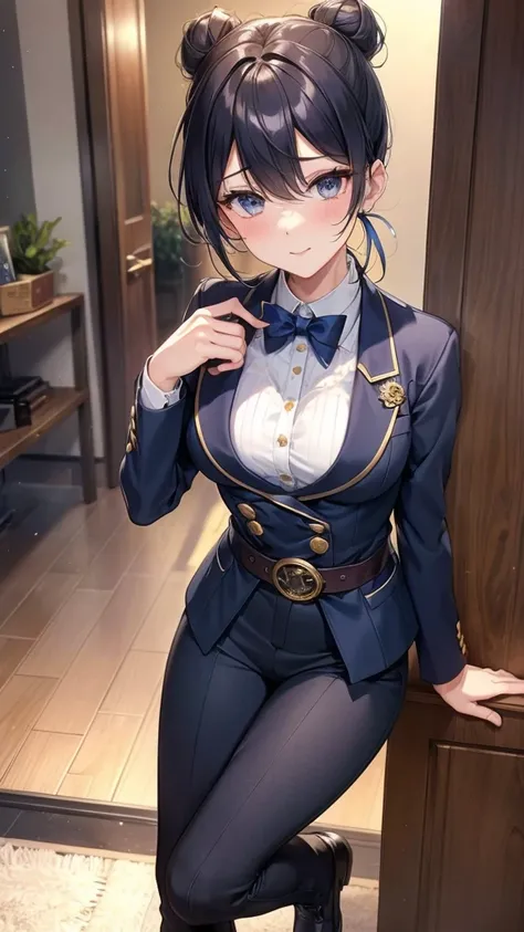 //Character
1girl,
BREAK
//Fashions 
Clock Tower Guardian Uniform
This style blends the formality of a uniform with clock-themed elements for a striking look, The outfit features a fitted, double-breasted blazer in midnight blue with brass buttons shaped l...