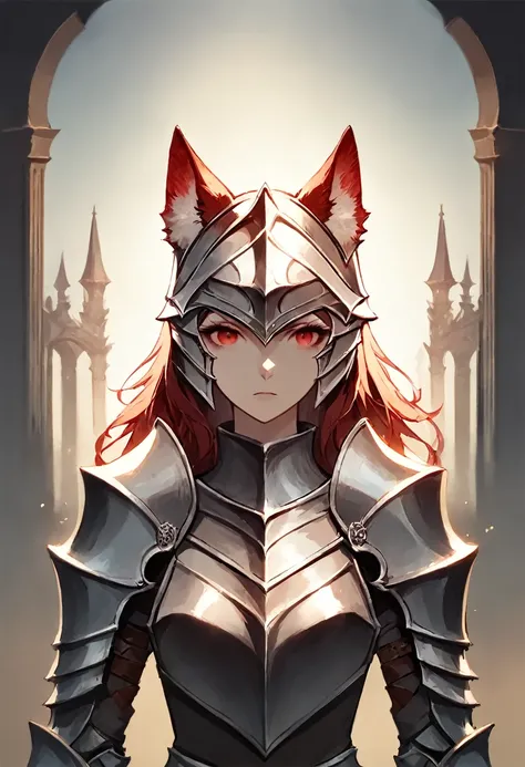 score_9, score_8_superior, score_7_superior, score_6_superior, score_5_superior, score_4_superior, (alone),Wolf Girl , Wearing knight armor, Fluffy body,  Red Eyes, () (She is standing)