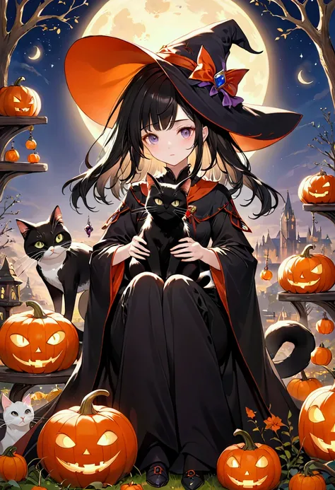 witch&#39;s familiar cat、masterpiece、最high quality、high quality、high resolution、16k、born、超high resolution、超detailedな、detailed、ve...