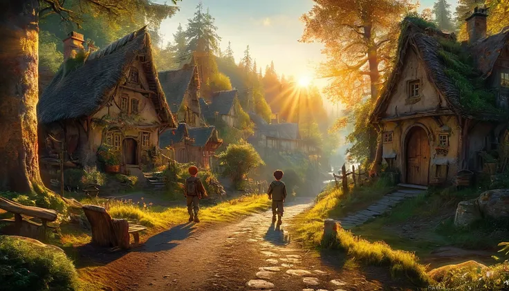 Setting: A small, picturesque village on the edge of an ancient forest.The sun rises over the quaint village of Evergreen, where young Oliver (a little young boy) lives with his mother. The villagers speak in hushed tones about the mysterious Enchanted For...