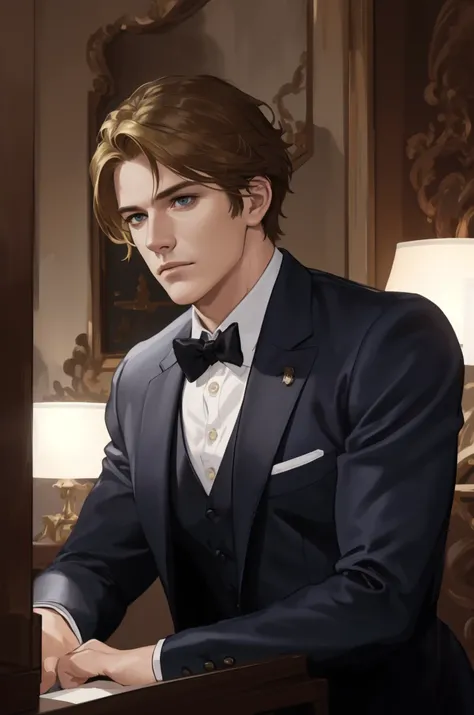 The prompt for the first theme: 

"(best quality, realistic, ultra-detailed, highres, masterpiece:1.2), portrait, extremely detailed face, masculine focus, mature, tall, muscular, elegant, [thick eyebrows], blonde hair, (short hair), pound."