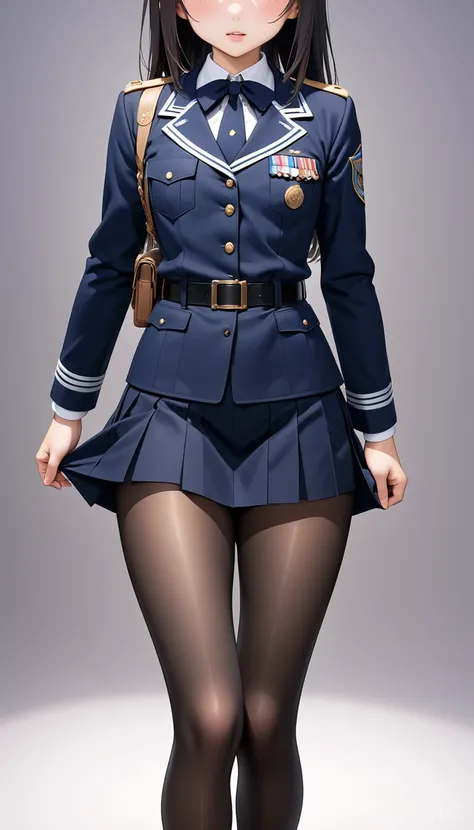 (Highest quality)、(Masterpiece)、(Very detailed)、(8k)、18-year-old、uniform、black tights