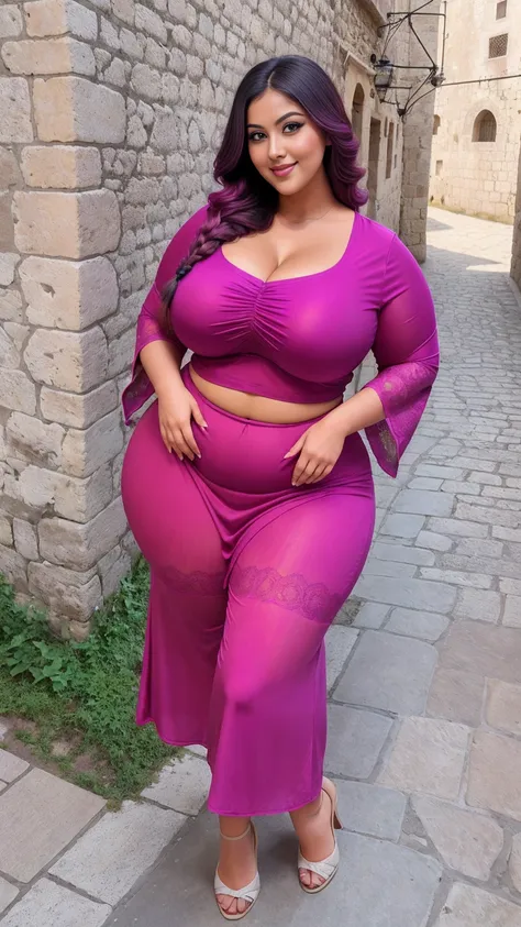 gorgeous curvy plus size indian bengali actress ritavori , glowing eyes, wearing shein clasi women's summer casual color-block p...