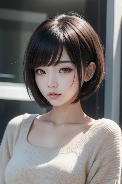 Korean girl wolf cut hair