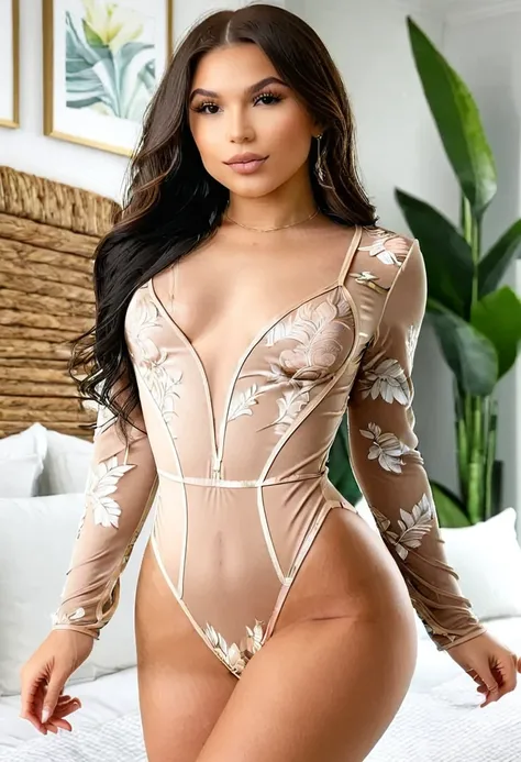 (((high quality:1.2))), ((natural Realistic:1.2)), (8k), extremely detailed, ((High detail:1.2)) ((best resolution)), (HotLexi woman), Solo, ((24 years old Brazilian female)), (bodysuit),