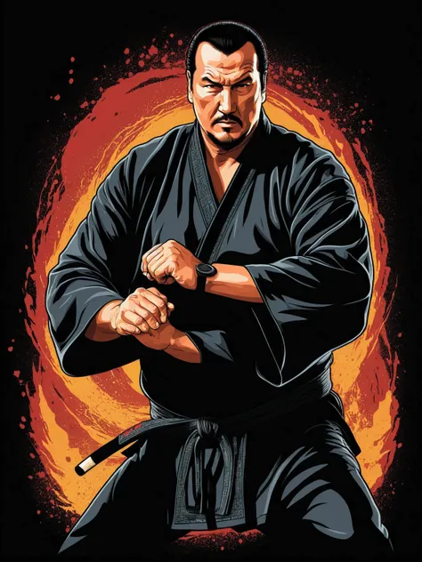 Steven Seagal martial arts art vector 