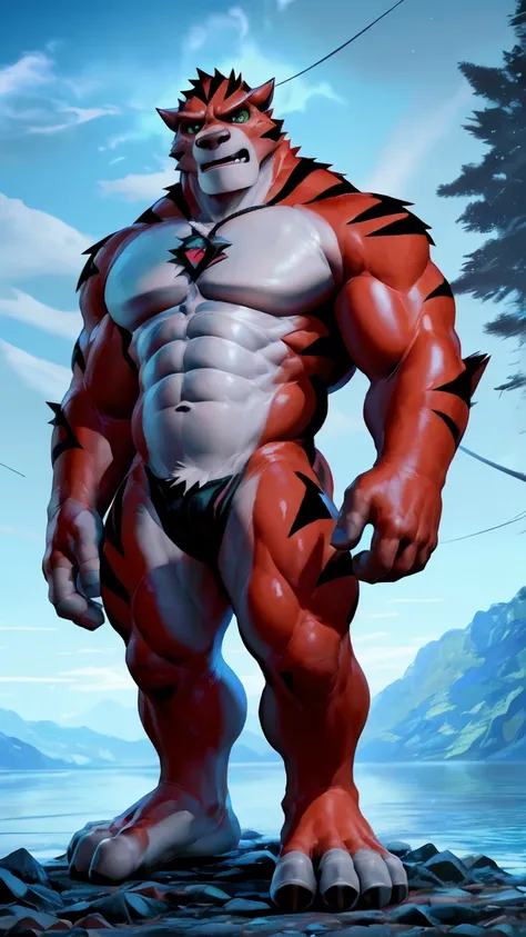 best quality,1boy,solo,muscular male,hi res,8k hd,looking at viewer,arms_raised,(by cartoon-network,by takahirosi,by null-ghost,by pino daeni:1.5),masterpiece,best quality,(rath_(ben_10),orange skins):0.9,solo,hi res,8k hd,((nudiest:1.7)),green eyes,full b...