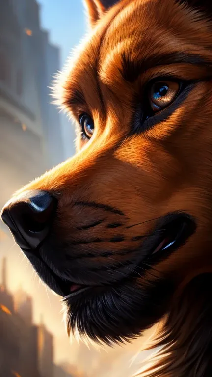 a beautiful dog turns into a red caramel can, highy detailed, 8k, hyper realist, photorrealistic, beautiful detailed eyes, beautiful detailed nose, beautiful detailed mouth, extremely detailed skin texture, extremely detailed facial features, beautiful lig...