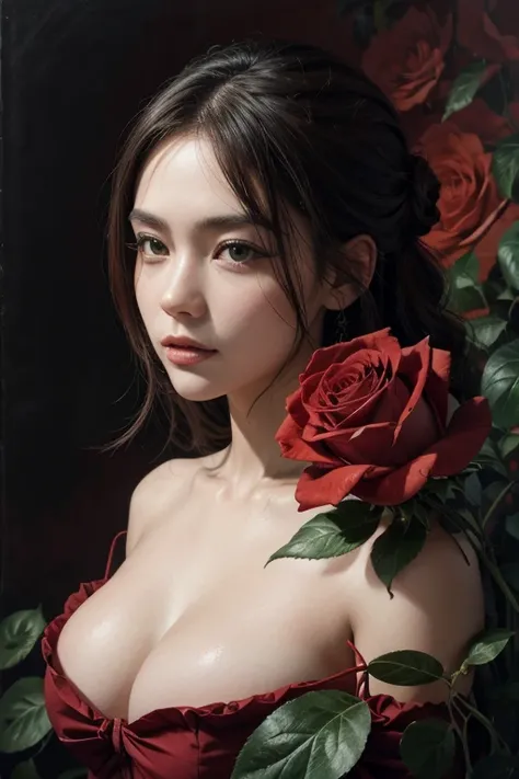 Red rose painting