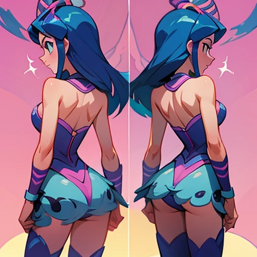 Underwear  design inspired by tenca (winx) , in various views (front and back) 