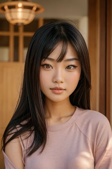 A beautiful asian girl with Hazel eyes