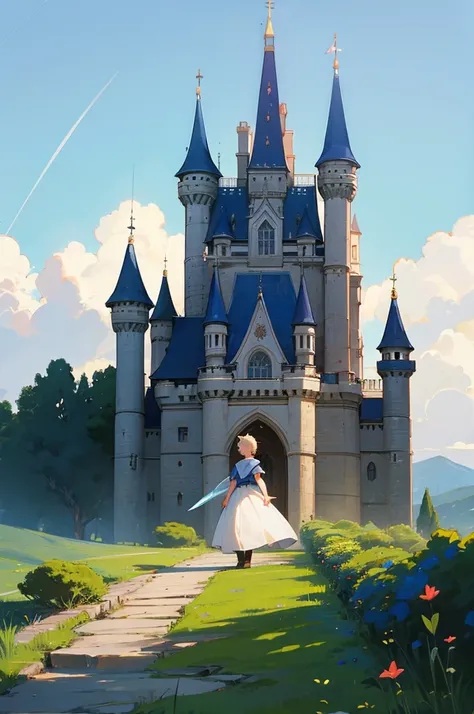 A fairy tale world and an old castle、１Cute boy