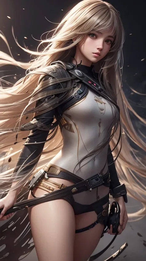 "Immerse yourself in the world of CG unity with this ultra-detailed illustration of a girl with messy long hair. The realistic rendering and dynamic angle make this piece a true masterpiece, perfect for any art lover."