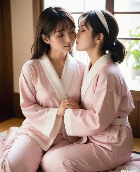 Romantic Lesbians、Japan nun、The Japanese pajamas that helped、Temple bedroom、caress each other