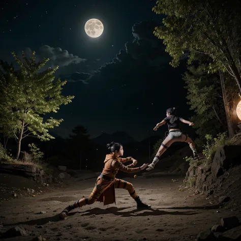 Boruto uzumaki and mitsuki is fighting on the moon 