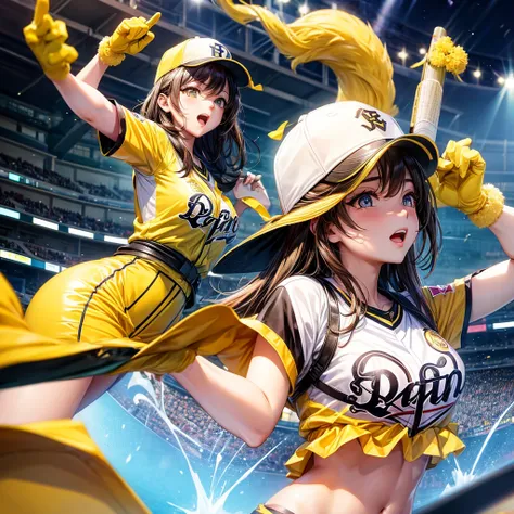 Hanshin Tigers personification 1 girl, High resolution, 