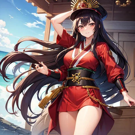 The female version of Oda Nobunaga、One girl, Sengoku Warlords、Sexy pose、