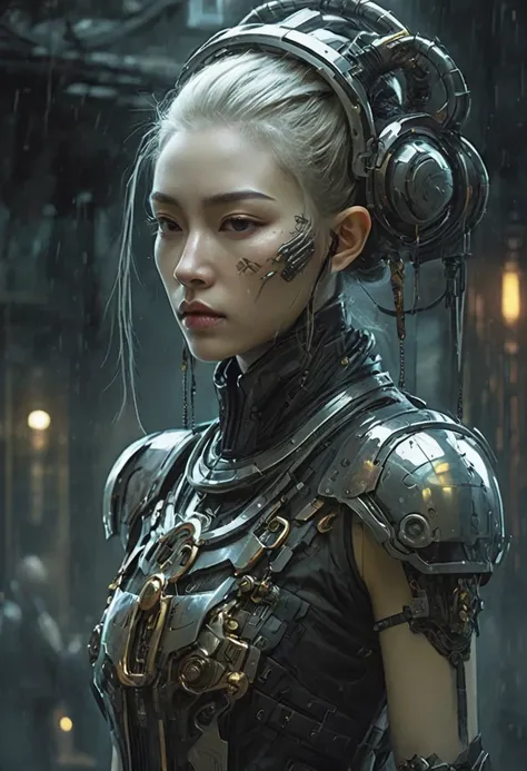  Artistic details, Cyberpunk Chinese Mythology, Epic science fiction fantasy, center, In the style of Nick Alm&#39;fantastic future fantasy, dark prism, dark, Metal composition, Beautiful wings and wings formed from junk