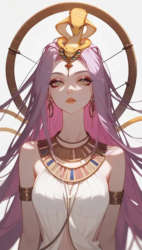 (Fraction_9,Fraction_8_direction_7_up),（1 female），（Sexy），Medusa，hydra，Pharaoh snake head，silk，sphere，Bow and Arrow，Snake Eyes，sideways，Dark circles，