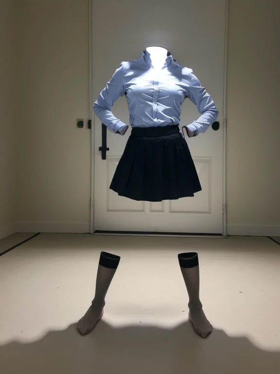 You can even see the feet, (Arch your back, Hands on hips), Be patient with peeing, mini skirt, (From below), uniform, (can not see, No humans, Headless, Faceless:1.5), Cute big tits, (8k, RAW Photos, Highest quality, masterpiece:1.2), (Realistic, photo-Re...