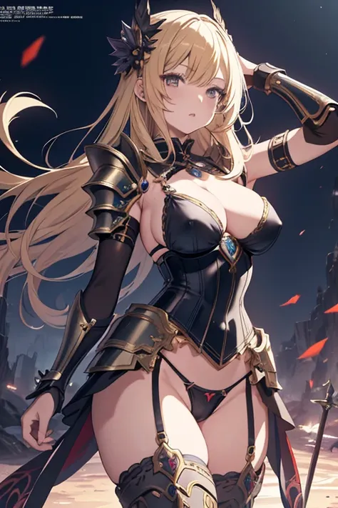 8k,Masterpiece,Bikini and corset outfit,Anime-style image of a woman in armor,Bikini Armor, Otherworld fantasy game characters,Sexy anime characters,extremely detailed ArtJam, Kschaert Krentz Key Art Feminine, Portrait of a girl in the Knights of the Zodia...