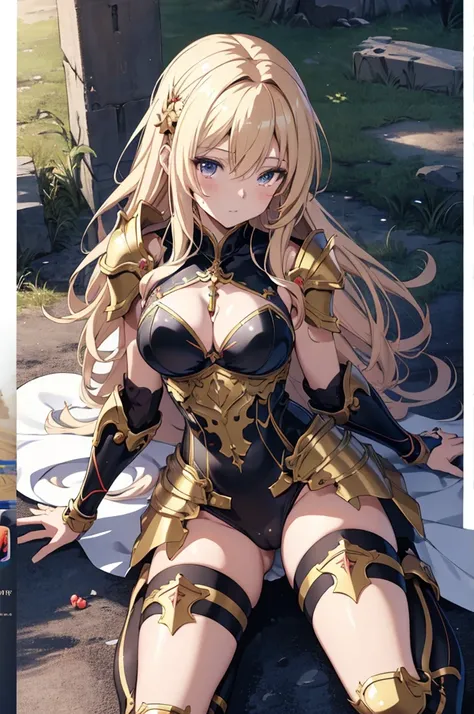 8k,Masterpiece,Bikini Outfit,Anime-style image of a woman in armor,Bikini Armor, Otherworld fantasy game characters,(On all fours),Sexy anime characters,extremely detailed ArtJam, Kschaert Krentz Key Art Feminine, Portrait of a girl in the Knights of the Z...