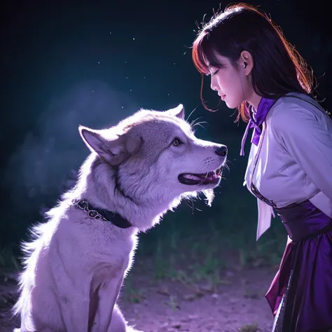 Purple Moon、Purple Flame、White and grey wolf