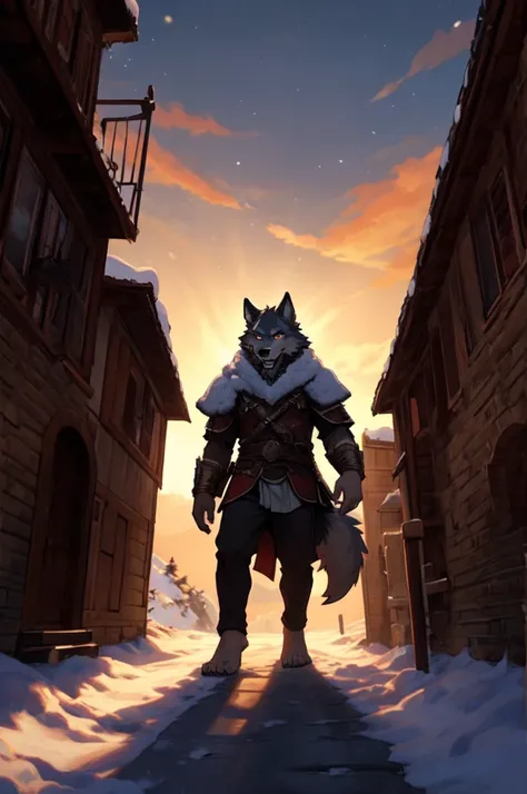 (((Barefoot furry character, full body, cinematic setting, furry male, plantigrade))) 

There is a howling in the distance
There is a crying in the cold
And in the falling darkness I can hear them call
The wind and the masters of all

The ancient blood wil...