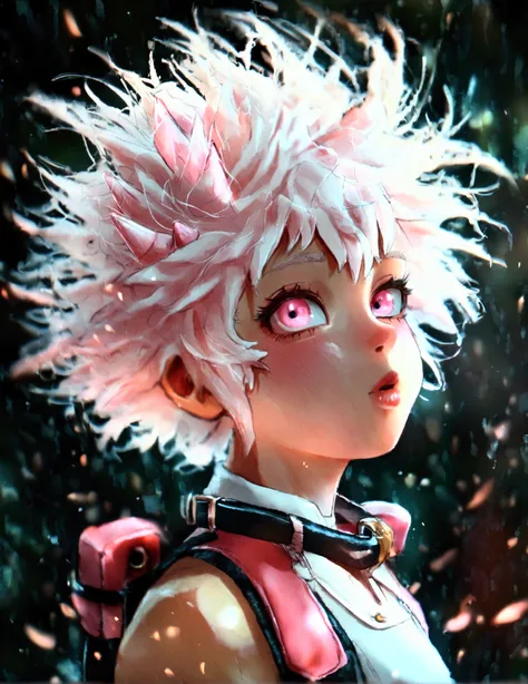 My Hero Academy, my hero academia, bnha/MHA man, pink eyes, white spiky hair.