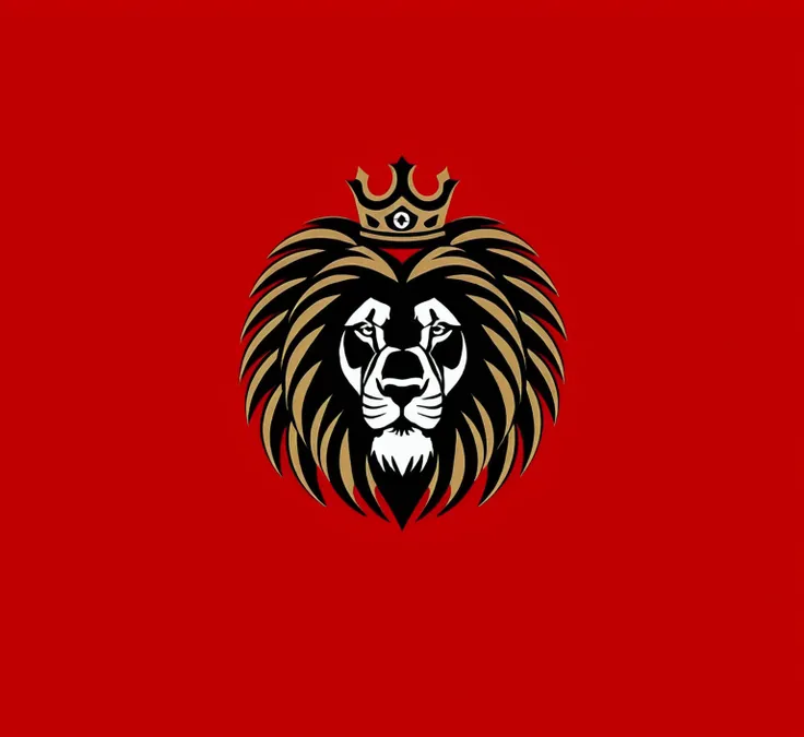 Assad, logo Lion, logo.Machine guns, red background