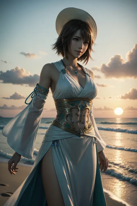 the best one,yuna,final fantasy 10,ff10,medium hair,brown hair,let your bangs down,beautiful green and blue odd eyes,,beautiful ...