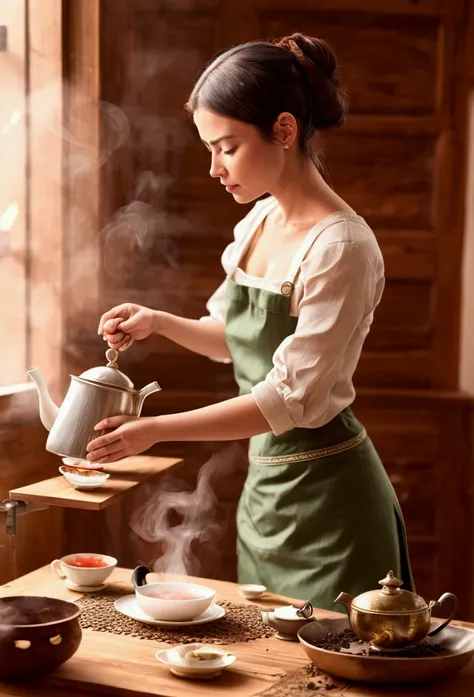 Woman making tea 