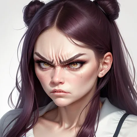 a close up of a woman with a fake face and a fake nose, angry look, beautiful grumpy girl, angry looking, crazy expression, angry expression, funny face, angry face, an angry expression, frowning expression, pouting, stern expression, very angry expression...