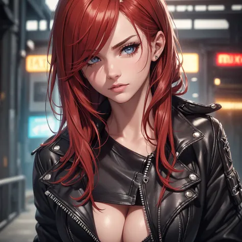 beautiful detailed eyes, beautiful detailed lips, extremely detailed eyes and face, long eyelashes, 1girl, redhead, ripped jeans, leather jacket, punk style, farting, (best quality, 4k, 8k, highres, masterpiece:1.2), ultra-detailed, (realistic, photorealis...