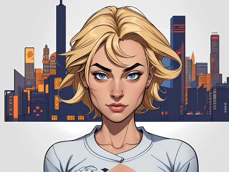 cartoon style:1.2),  Yvonne Strahovski woman Caricature of a woman , sexy clothes , super cute girl, autoritario sería expresión facial ilustración de cartoon style, cartoon art style, cartoon art style, digital illustration style, very detailed character ...