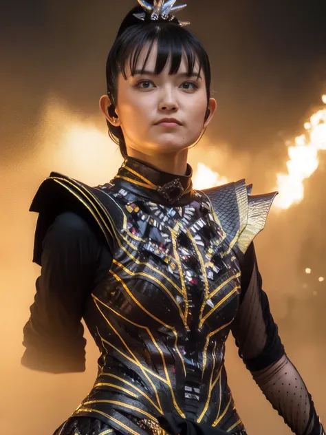 ((masterpiece)), ((uhd)), ((8k)), close-up shot, face focus, upperbody shot.  a majestic young warrior stands tall, ponytail flo...