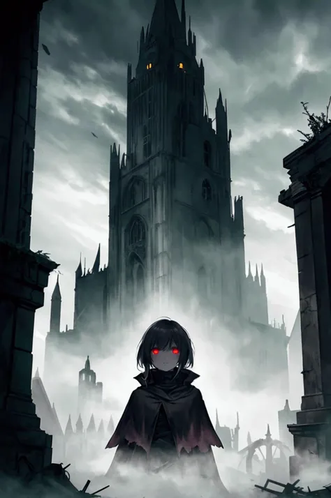 novella, Night fell upon the ruined city, shrouded in thick fog and dark shadows. Moonlight filtered through the heavy clouds, creating ominous images on the ground. The city, once prosperous, was now plunged into an eerie silence, broken only by the rustl...