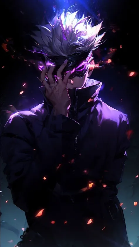 A young man with short black hair with a mask covering his entire face, on the mask there is a purple L, ( ( mask ) ), mask vega, light face [[purple]] [mask], mask without sharpness, unknown art style, anime style. 8k, visor, mask is complete, dark backgr...