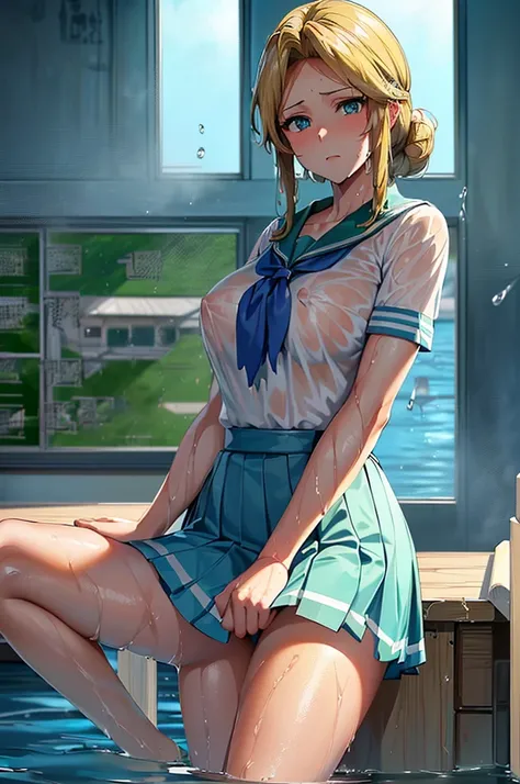 Masterpiece
(woman,The facial expression is accurate,Anime style face,greenish blue eyes )
Group
((((Location: School classroom))))
((((The location is a school in the water))))
((((womanは授業を受けている))))
8k((((high school girl))))
8k(((((Wet)))))
((Staring at...